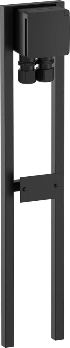 psmlighting Pablo Stopcontacten zuil - penaarding | 102x65x542mm | RVS | Zwart