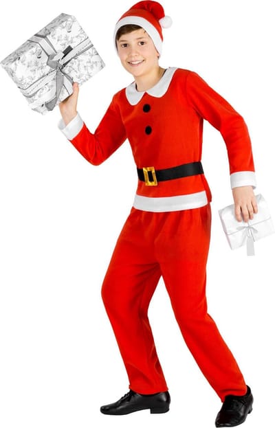 dressforfun - Jongenskostuum kleine kerstman 116 (5-7y) - verkleedkleding kostuum halloween verkleden feestkleding carnavalskleding carnaval feestkledij partykleding - 300366