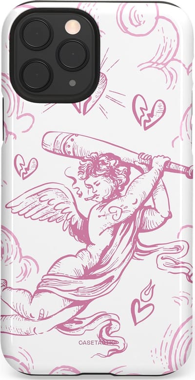 Casetastic Hoesje Geschikt voor Apple iPhone 11 Pro - Stijlvolle Beschermende Duo-layer Case - Engel Roze Liefde