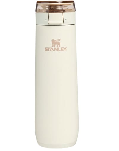 STANLEY Flowstate Spring Bottle 0.59L (Cream) – Lekvrije RVS Waterfles met Draagriem & Flip-Top Lock – Dubbelwandig Geïsoleerd – BPA Vrij