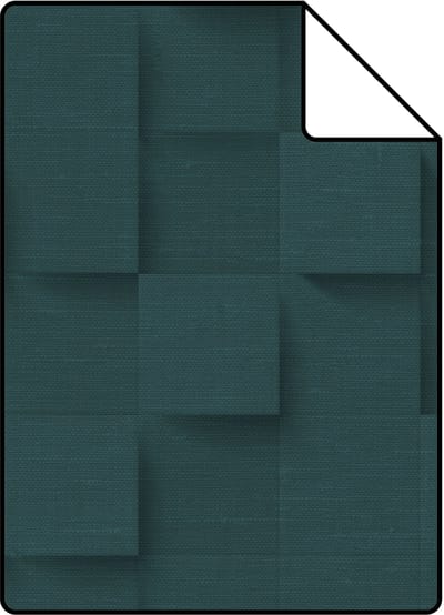 Proefstaal Origin Wallcoverings behang 3D kubussen petrolblauw - 26.5 x 21 cm - 347901-S