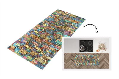 Keukenloper - Loper keuken - New York - Kleuren - Kunst - 120x50 cm - Keukenloper vinyl