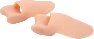 Scoby - Siliconen Gel Teenspreider - Teen Corrector - Grote Teen Beschermer - Toe Separator - 1 Paar (2 Stuks) - Beige