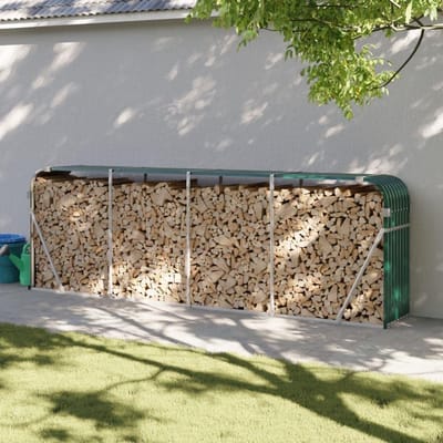 Houtopslag Rek - Haardhout Opslag - Haardhout Opslaan - Wandmontage Stabiliteit - 300 x 45 x 100cm - Groen