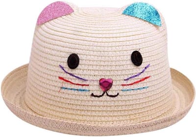 Babymuts Zomer - Kinderhoed Meisjesjongens - Bescherming Tegen Zon - Ademend Materiaal - 48-52 cm - Beige