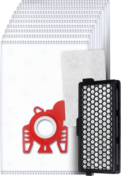 10x Dparts stofzuigerzakken en 1 HEPA filter geschikt voor Miele FJM - met motorfilter - HyClean 3D Efficiency - Compact C1 C2 - S4000-4999 (S4) - S6000-6999 (S6) - hepafilter stofzuigerfilter SF AA 50 Active AirClean uitblaasfilter
