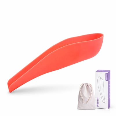Herbruikbare Plastuit voor Vrouwen Neon Koraal met Opbergzakje - Plastuitje - Vrouwen Urinoir - Urinaal - Hard plastic