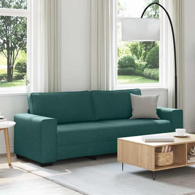 vidaXL - 3-zitsbank - donkergroen - 220x77x82 - cm - stof