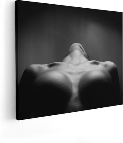 Artaza Canvas Schilderij Vrouw Naakt - 50x40 cm - Muurdecoratie Woonkamer - Wanddecoratie Sensueel - Kamer Accessoires