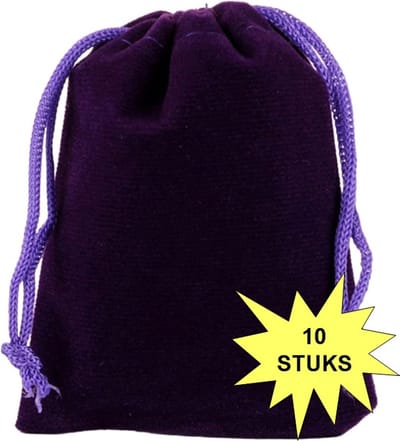 Fako Bijoux - Fluweel Cadeau Zakjes - 7x9cm - Velours - Velvet - Uitdeelzakjes - Sieradenzakjes - Feestzakjes - 7x9 cm - Paars - 10 Stuks