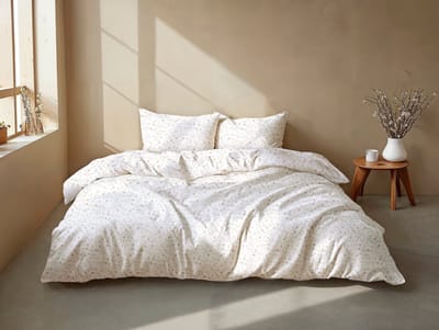 Zohome Dekbedovertrek Ludovico - Natural - Bloemen - Dekbedovertrek 140x200/220 cm - 100% Microvezel - Eenpersoons Dekbedovertrek