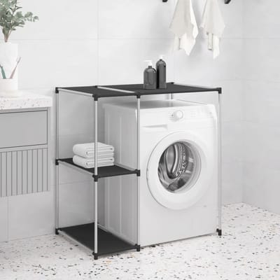 vidaXL - Opbergrek - voor - boven - wasmachine - 87x55x90,5 - cm - ijzer - zwart