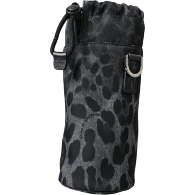 Dolce & Gabbana Zwarte Luipaard Ronde Slanke Tote Fles Kooi Tas