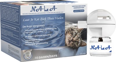Nala Katten Verdamper & Navulling Set - Compleet Kalmerende Diffuser Systeem met Feromonen - Stressvermindering voor Katten - Inclusief Navullingen - Geschikt voor Alle Kattenrassen - Rustgevende Aroma's voor Gelukkige en Ontspannen Katten