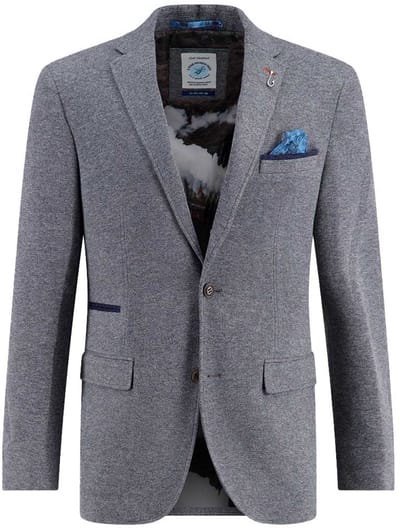 A Fish Named Fred colbert gemeleerd blauw slim fit