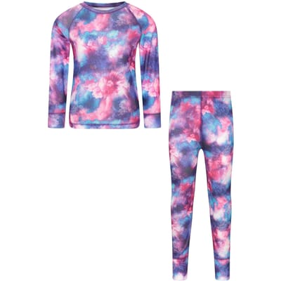 Mountain Warehouse Kinder-/kinders Talus Geometrisch Base Layer Set (Donker paars)