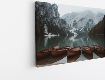 Saammp Canvas Schilderij - Botanisch - 5 Boten - Landschap - Natuur - 45x30 - Foto op canvas - Wanddecoratie - Muurdecoratie Woonkamer - Slaapkamer decoratie - Canvas Print