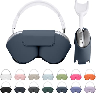 kwmobile cover voor over-ear koptelefoon - Compatibel met Apple AirPods Max / AirPods Max 2 - Van polyester - In vintage blauw