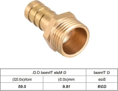 5 Stuks Messing Barbs Tube Plug Adapter voor 10mm Barbs en G3/8 Buitenbuis - Duurzaam en Betrouwbaar voor Verbindingen