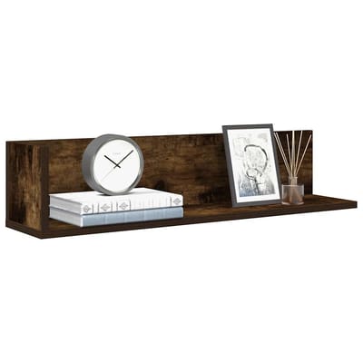 vidaXL - Wandschappen - 2 - st - 75x16,5x16,5 - cm - bewerkt - hout - gerookt - eiken