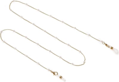 Brilketting - Ketting voor bril - Bril dragen - Vergulde parels - 75 cm - Goud