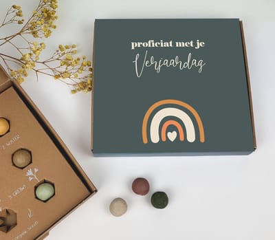 Bloembommetjes - Zaadjes - Bloemen - Cadeau verjaardag - regenboog - proficiat met je verjaardag - verjaardagscadeau - Zaad - Kado - Verjaardag - Geschenkdoos - Cadeau