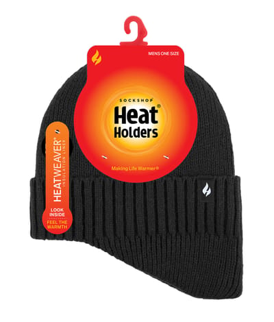 Heat Holders - Thermische hoed voor heren met verlaagde hals - Zwart