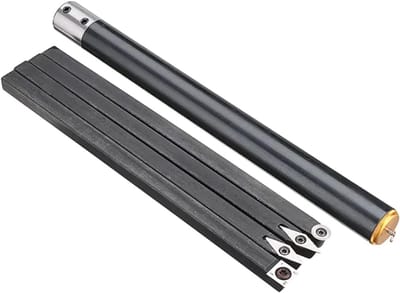 Houtdraaigereedschap Set - Houtdraaibeitels Hardmetaal - Houtbewerking Projecten - Hardmetalen Inzetstukken - 4-Delig - Zwart