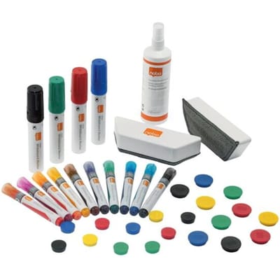 Nobo Whiteboard Accessoire Kit - Inclusief Markers - Magneten - Wissers - Reinigingsspray