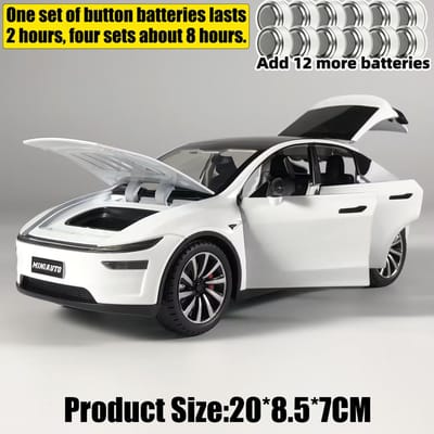 1:24 Model Y Facelift Off Road SUV Legering Metaal Diecast Modelauto Geluid & Licht Pull Back Kinder Speelgoed Verzamelingen Verjaardagscadeau