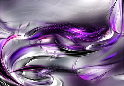 Fotobehangkoning - Behang - Vliesbehang - Fotobehang Paarse Slingers - Abstract - Kunst - Purple Swirls - 200 x 140 cm