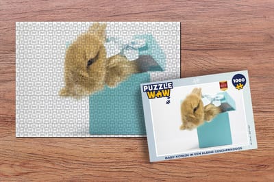Puzzel Konijn - Pastel - Blauw - Legpuzzel - Puzzel 1000 stukjes volwassenen
