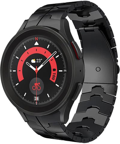 Strap-it Smartwatch bandje - Stalen Special horlogeband - geschikt voor Samsung Galaxy Watch 7 (40 & 44mm) / Galaxy Watch 6 (Classic) / Galaxy Watch 5 / Galaxy Watch 5 Pro / Galaxy Watch 4 / Galaxy Watch 4 Classic / Watch FE - zwart