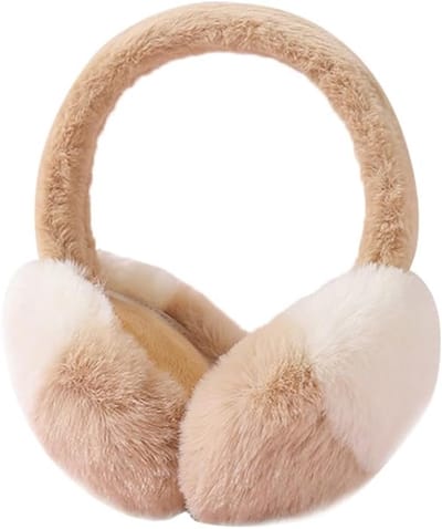 Famanu – Oorwarmers voor dames, comfortabele winteroorbescherming, pluche oorschelpen, kaki uitvoering