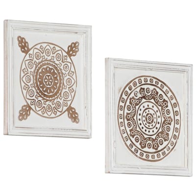 vidaXL - Kunst - Decoratie - 2 - st - 40 - x - 40 - x - 1,5 - cm - Geconstrueerd - hout