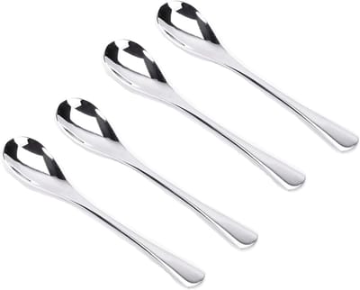Set van 4 RVS Theelepels van 12,5 cm - Kleine Dessertlepels, Geschikt voor Koffie en Tafelen, Vaatwasserbestendig en Gepolijst