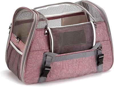 Dierenvervoerder - Reistas huisdier - Veilig reizen - Ventilatie en zicht - 51 x 23 x 35cm - Roze