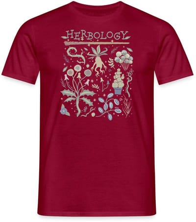 Harry Potter Herbology Botanisch Kruiden Ontwerp T-Shirt Heren
