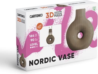 CARTONIC- Nordic Vase - 3D puzzel- Speelgoed - DIY- Creatief - Karton - Voor kinderen en volwassenen