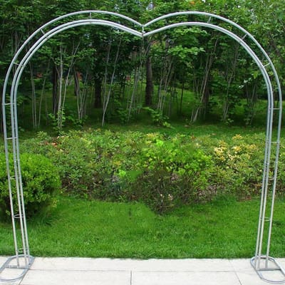 Hartvormige Tuinboog - Metalen Prieel - Decoratie Tuin - Uniek Hart Design - 250 x 220 cm - Zwart