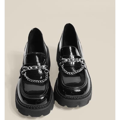 Dikke zool Britse stijl hoge hak loafers dames zomer zwart enkele schoenen retro Frans niche zoet en cool Mary Jane kleine leren schoenen 39