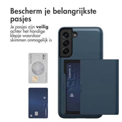 imoshion Hoesje met Pasjeshouder - Geschikt voor Samsung Galaxy S21 - Donkerblauw