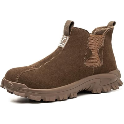 Chaussures d'assurance travail, anti-chocs et anti-perforation, chaussures de travail, chaussures de sécurité, soudeur électrique, chaussures d'assurance travail pour hommes, bottes courtes. 45 brown