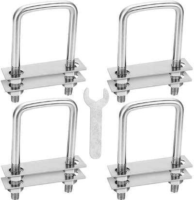 U-bouten M8 50 x 70 mm RVS - Set van 4 U-bouten met 16 moeren en 8 plaatjes voor industriële en automotive toepassingen
