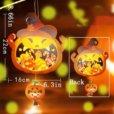 1pc Lanterne Citrouille DIY Décoration Halloween Sac de Matériel DIY Fait Main pour Enfants Accessoires d'Activité à Thème Fête Maternelle Sugar Pumpkin