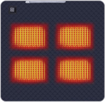 Warmte Kussen-Verwarmd zitkussen-Autostoel Verwarming-Draagbare USB verwarmde zitkussen - Verstelbare verwarmde stadionzitkussen voor buiten - Verwarmde kampeerstoelkussen - Marineblauw - 45x45cm