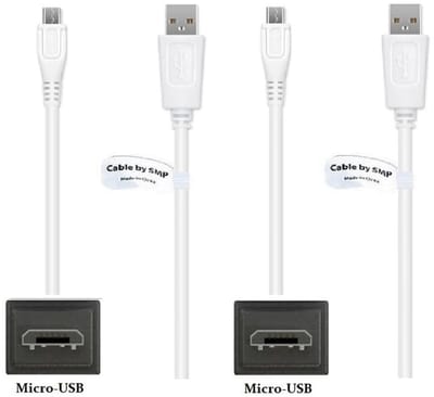 2 stuks OneOne 1,0m Micro USB kabel. Standaard laadkabel. Oplaadkabel snoer past op past op Bose Soundlink Mini 2 ( Niet voor Soundlink 2 of Mini 2 SPECIAL EDITION ), Revolve, Revolve Plus, Revolve 2, Revolve Plus 2