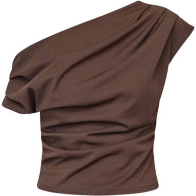 SisterS point bruine dames top   Off-shoulder halslijn   Slim Fit   Korte mouw Bruin S