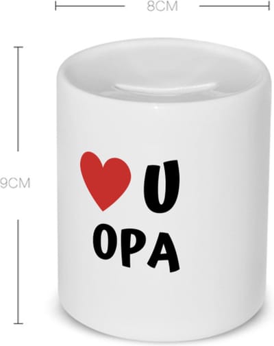 Akyol - love u opa Spaarpot - Opa - de liefste opa - verjaardag - cadeautje voor opa - opa artikelen - kado - geschenk - 350 ML inhoud