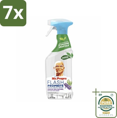 7 x Mr. Proper - Allesreiniger Spray - Lavendel & Rozemarijn - 100% Natuurlijke Parfum - 800 ml - Grootverpakking - Allesreiniger Spray - Natuurlijke Reiniger - Reiniging Spray - Schoonmaken - Geurige Reiniger